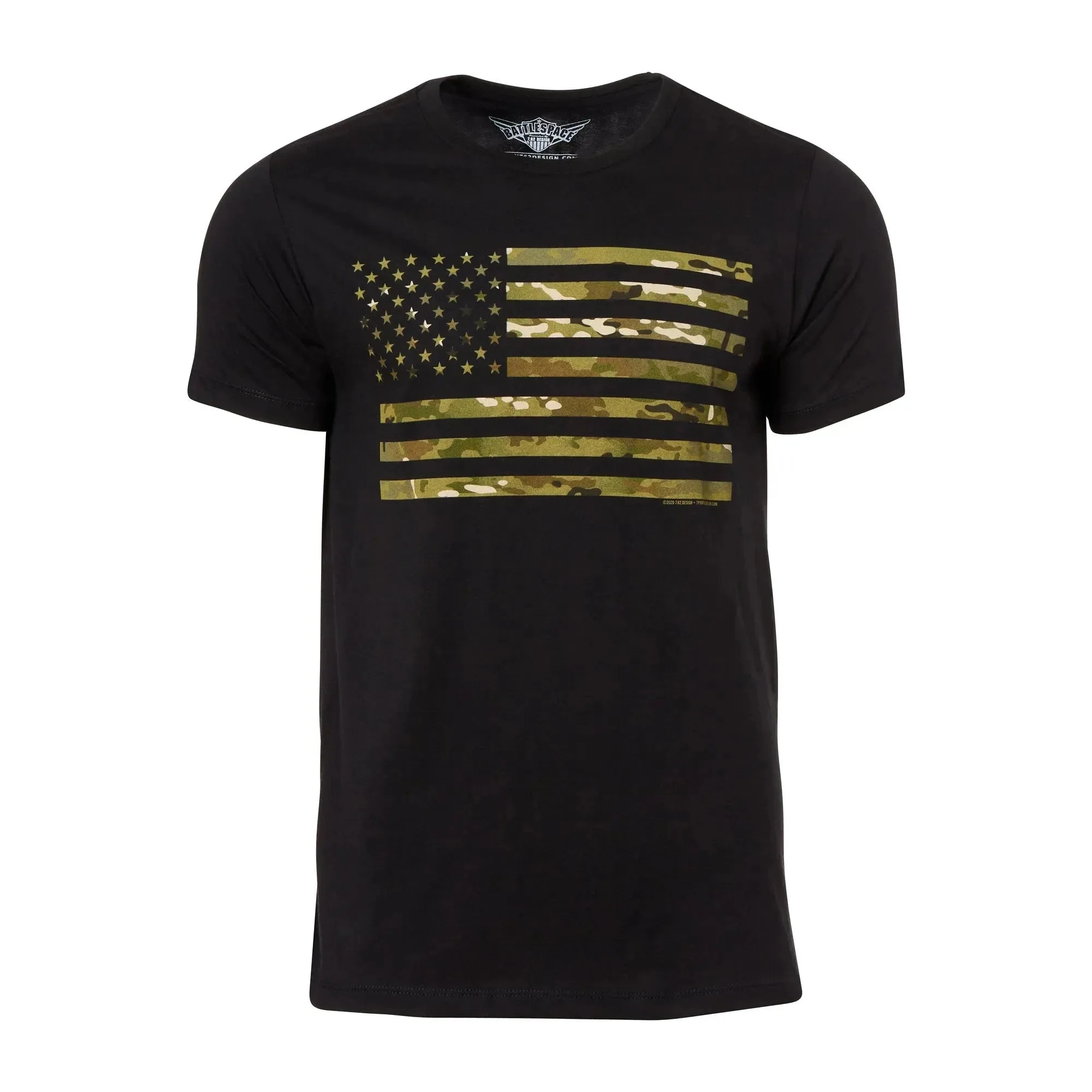 T-Shirt USMC Woodland Marpat Flag - Image 4