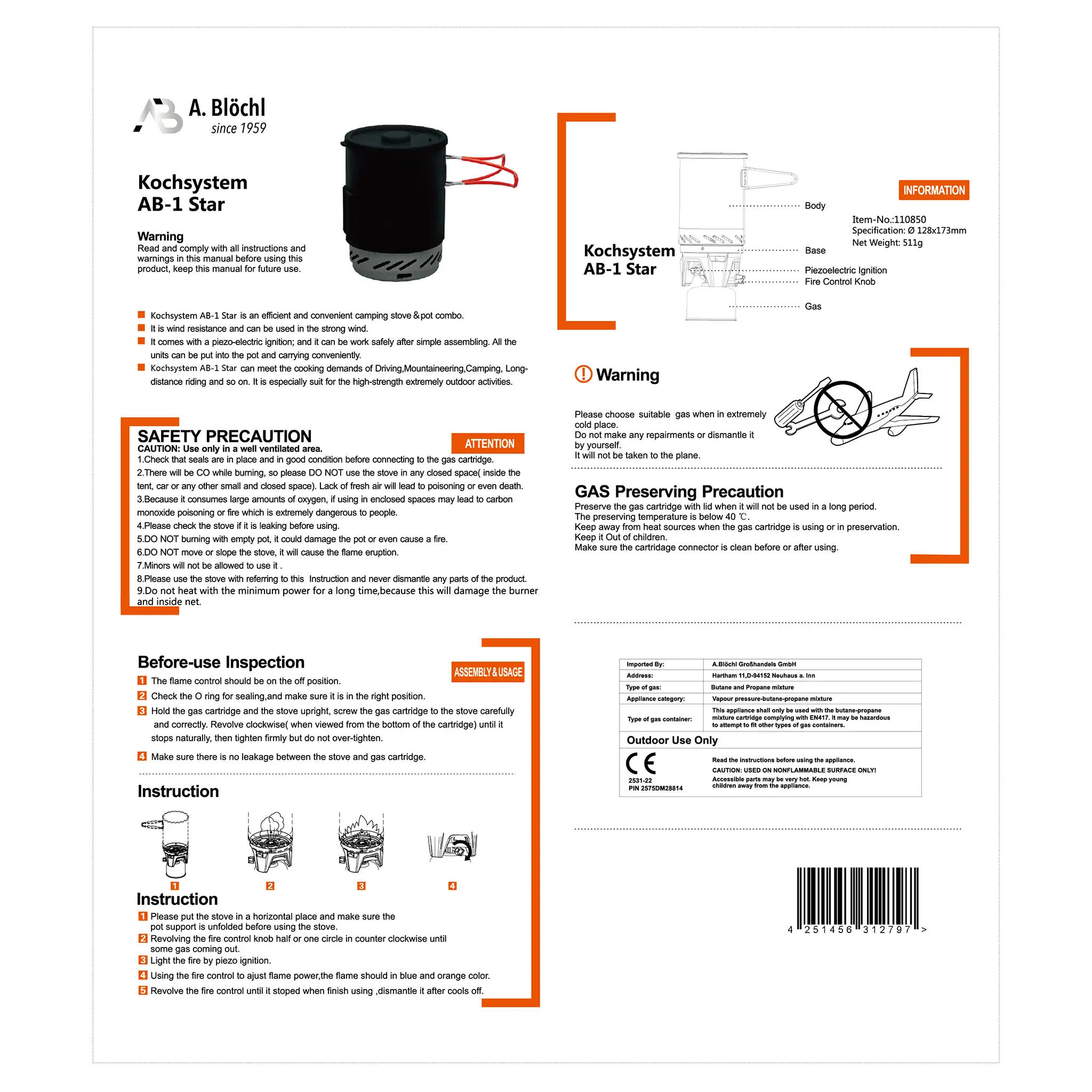 Kochsystem AB-1 Star 0,8 L Neu - Image 6