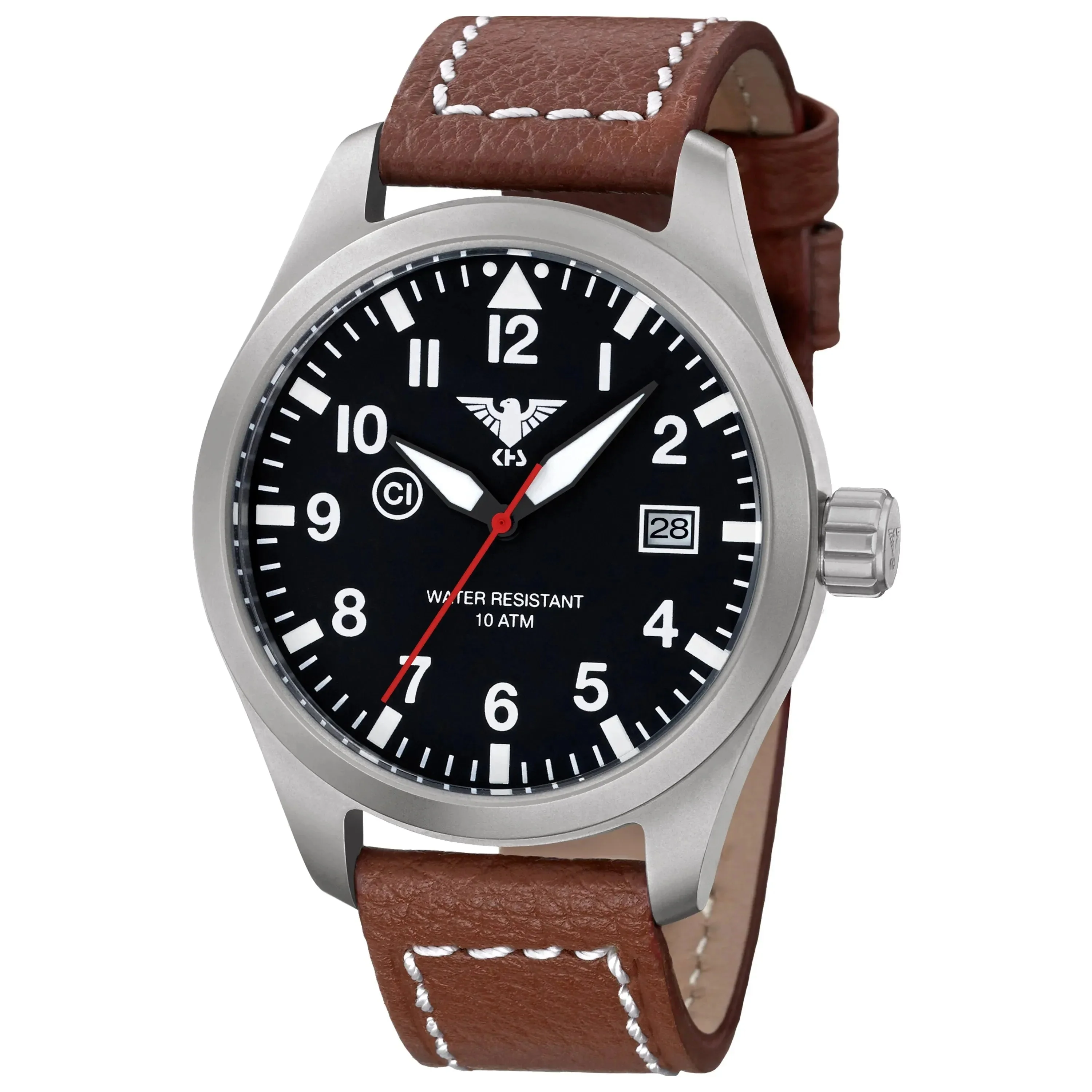 Armbanduhr Airleader Steel Büffellederband