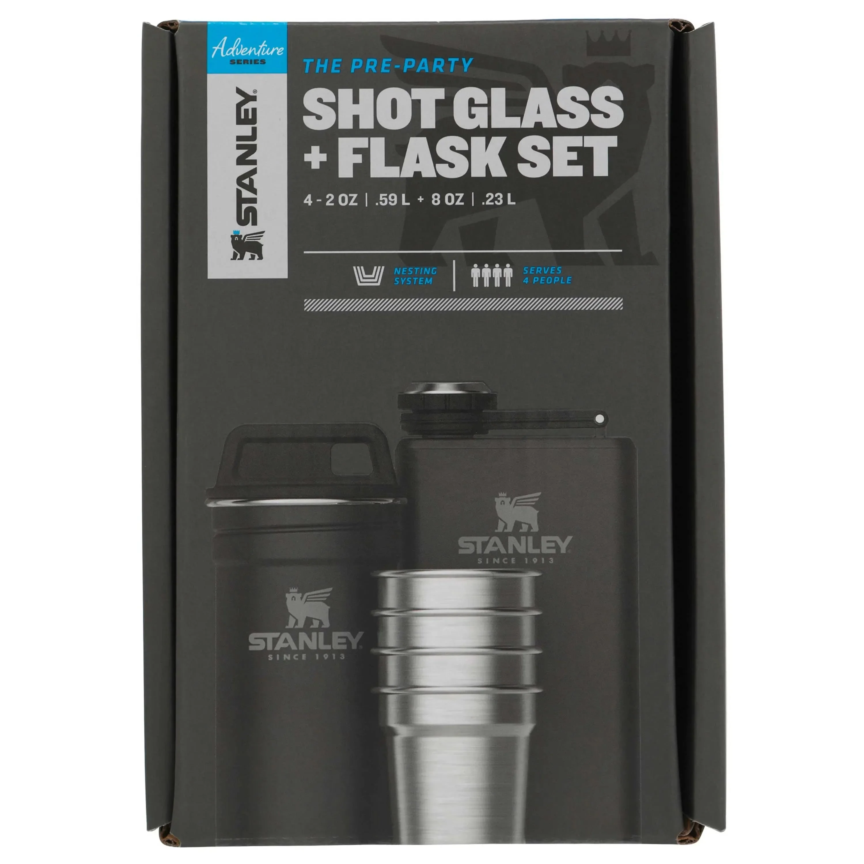 Flachmann und Schnapsgläser Set 0.236 L