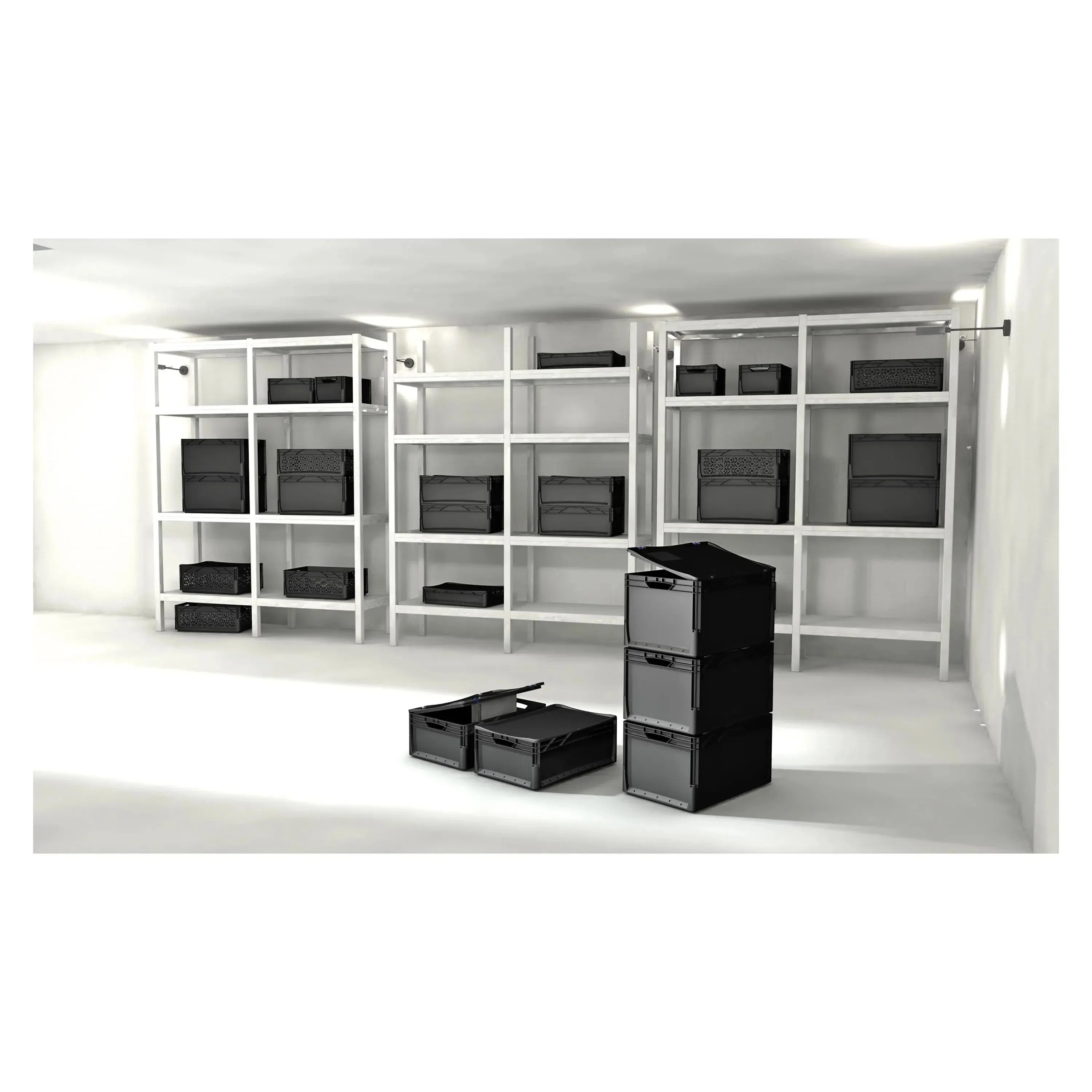 Euronormbox Vollwand 40 x 30 x 22 cm schwarz - Image 4