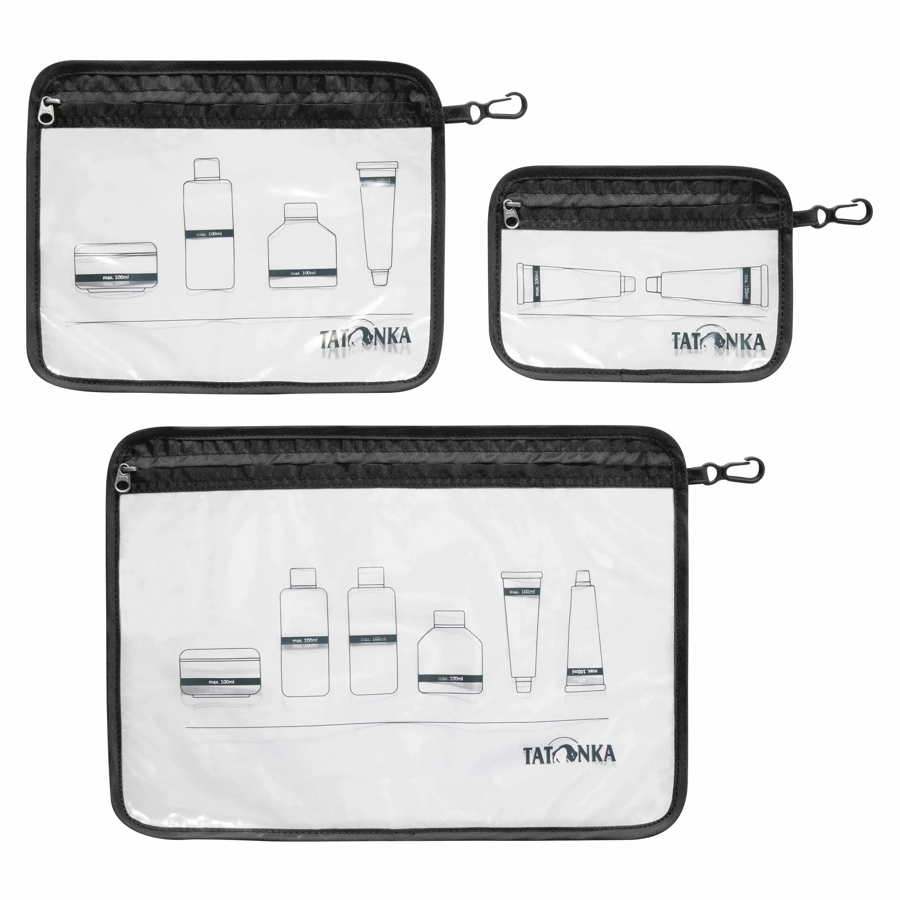 Taschen Zip Flight Bag Set schwarz