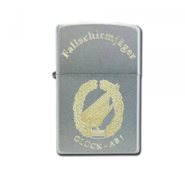 Feuerzeug mit Gravur Fallschirmjäger Glück-Ab